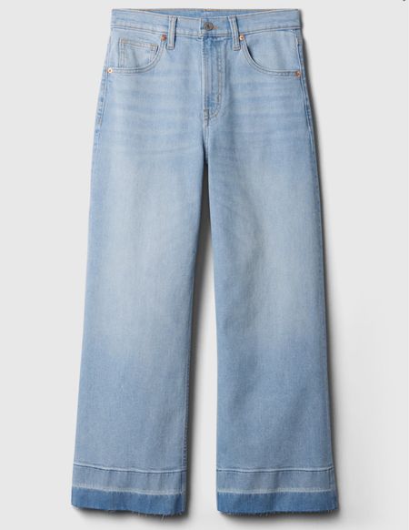 Gap Factory denim, wide leg jeans with open hem, super cute on, I sized up bc the high waist was quite high, and tight! 

#LTKSaleAlert #LTKOver40 #LTKWorkwear