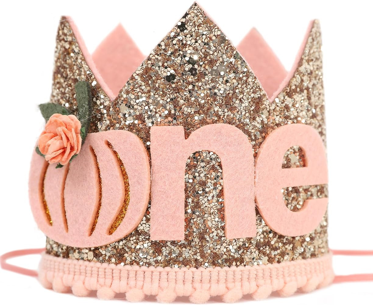 Little Pumpkin One Birthday Crown -Floral Pumpkin Birthday Decorations, Halloween Pumpkin Theme F... | Amazon (US)