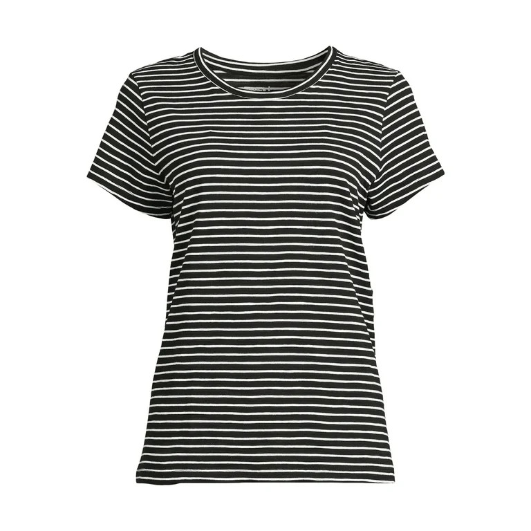 Time and Tru Women's Slub Texture Tee with Short Sleeves, Sizes S-XXXL | Walmart (US)