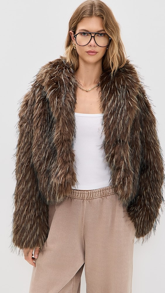 Brown Faux Fur Coat | Shopbop