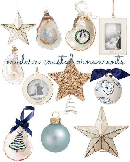 Modern coastal, ornaments, coastal Christmas, Christmas gifts, gift ideas, ornament exchange, tree toppers, oysters 

#LTKHoliday #LTKhome #LTKunder50