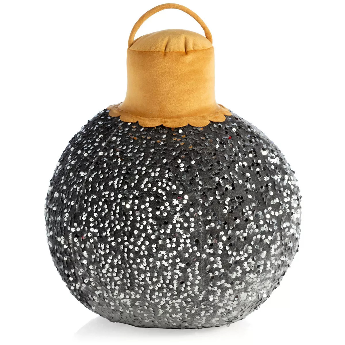 Shiraleah Silver Christmas Sparkle Ornament Bauble Pillow, Large | Target