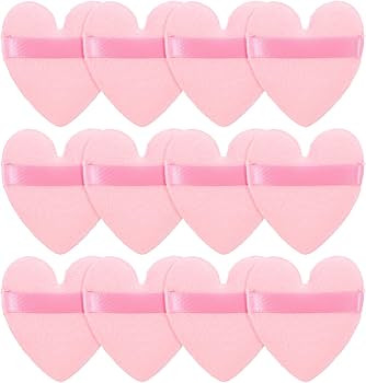 Mabor 12Pcs Pink Face Puff, Heart Shaped Loose Puffs for Applying Face | Amazon (US)