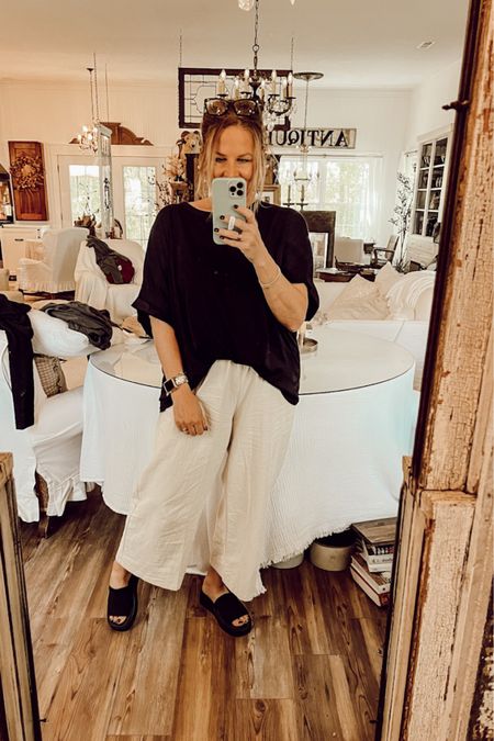 These pants…. I am in love with them 😍 

Trendy fashion, Amazon fashion, cozy loose outfit, baggy pants, wide leg pants, sandals, fall fashion, summer fashion, Deb and Danelle 

#LTKfit #LTKstyletip #LTKSeasonal