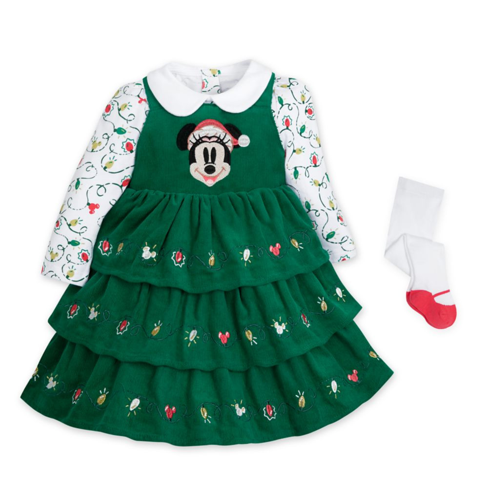 Santa Minnie Mouse Holiday Shirt, Dress and Leggings Set for Baby | Disney Store