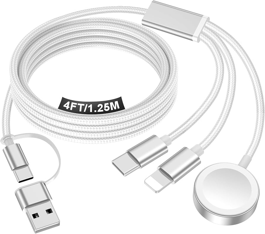 Travel Essentials for Apple Watch Charger,iPhone Charger,3 in 2 Type C/Lightning/Magnetic Travel ... | Amazon (US)