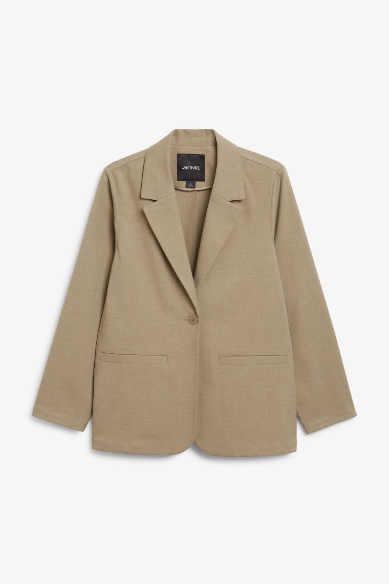 H & M - Structured single breasted blazer - Brown | H&M (UK, MY, IN, SG, PH, TW, HK)