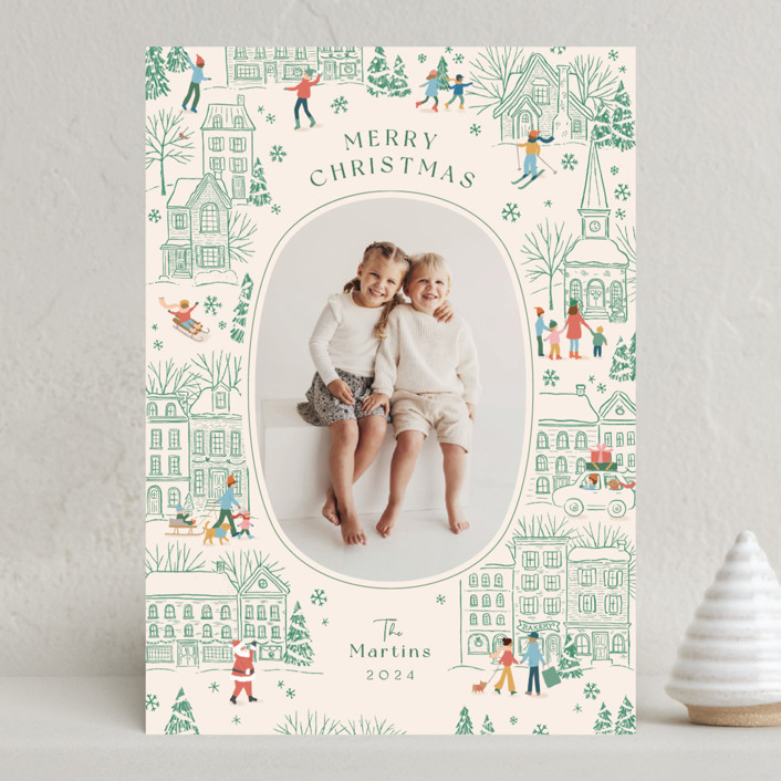 "Homeward bound" - Customizable Christmas Photo Cards in Green by Jennifer Wick. | Minted