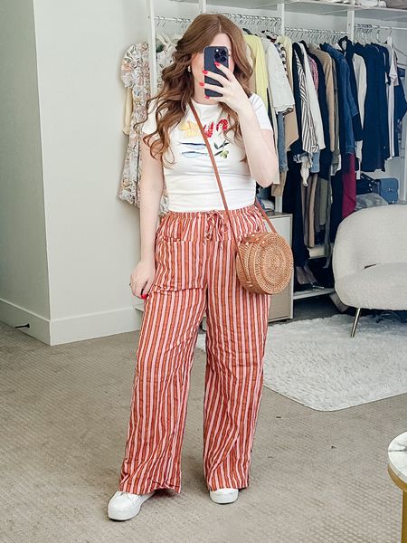 Summer outfit from amazon wearing size large in all. 

FreePeople lookalike pants and graphic tee. Casual outfit. 

#LTKStyleTip #LTKFindsUnder50 #LTKMidsize