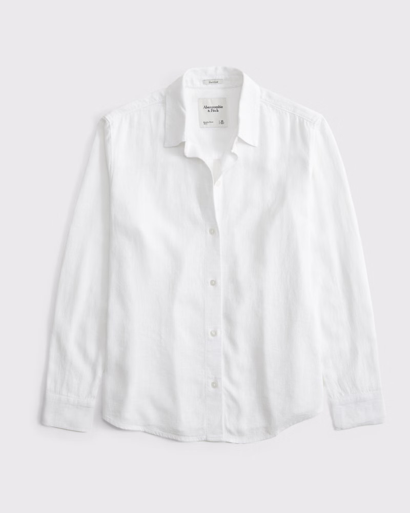 Relaxed Linen-Blend Shirt | Abercrombie & Fitch (UK)