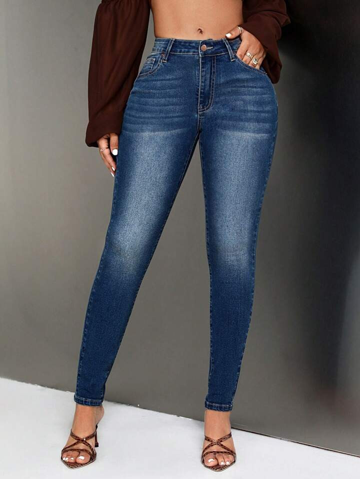 SHEIN SXY Slant Pocket Skinny Jeans | SHEIN