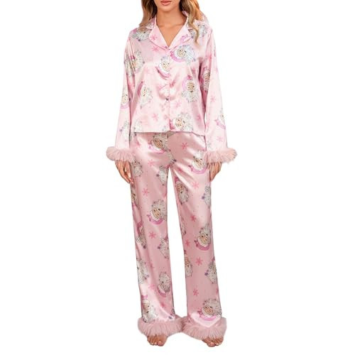 Usweetie Women Pink Santa Pajamas Christmas Pjs S | Amazon (US)