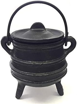 New Age Imports, Inc. Cast Iron Cauldron w/Handle & lid, Ideal for smudging, Incense Burning, Rit... | Amazon (US)