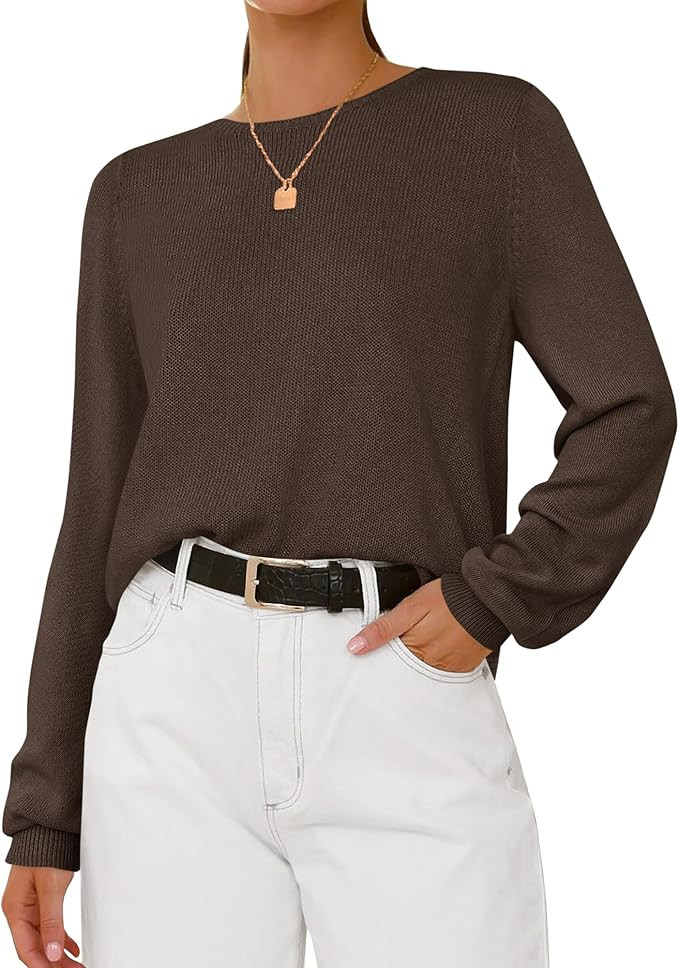 BTFBM Oversized Sweaters for Women 2025 Fall Casual Fashion Long Sleeve Tops Ribbed Knit Basic Pu... | Amazon (US)