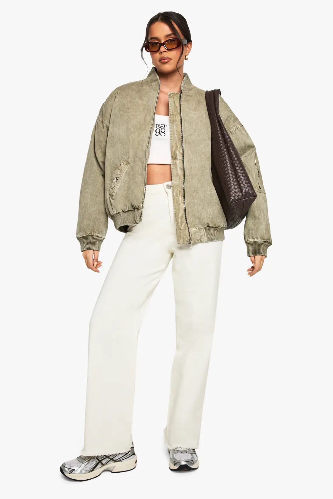Washed Look Oversized Bomber Jacket | Boohoo.com (UK & IE)