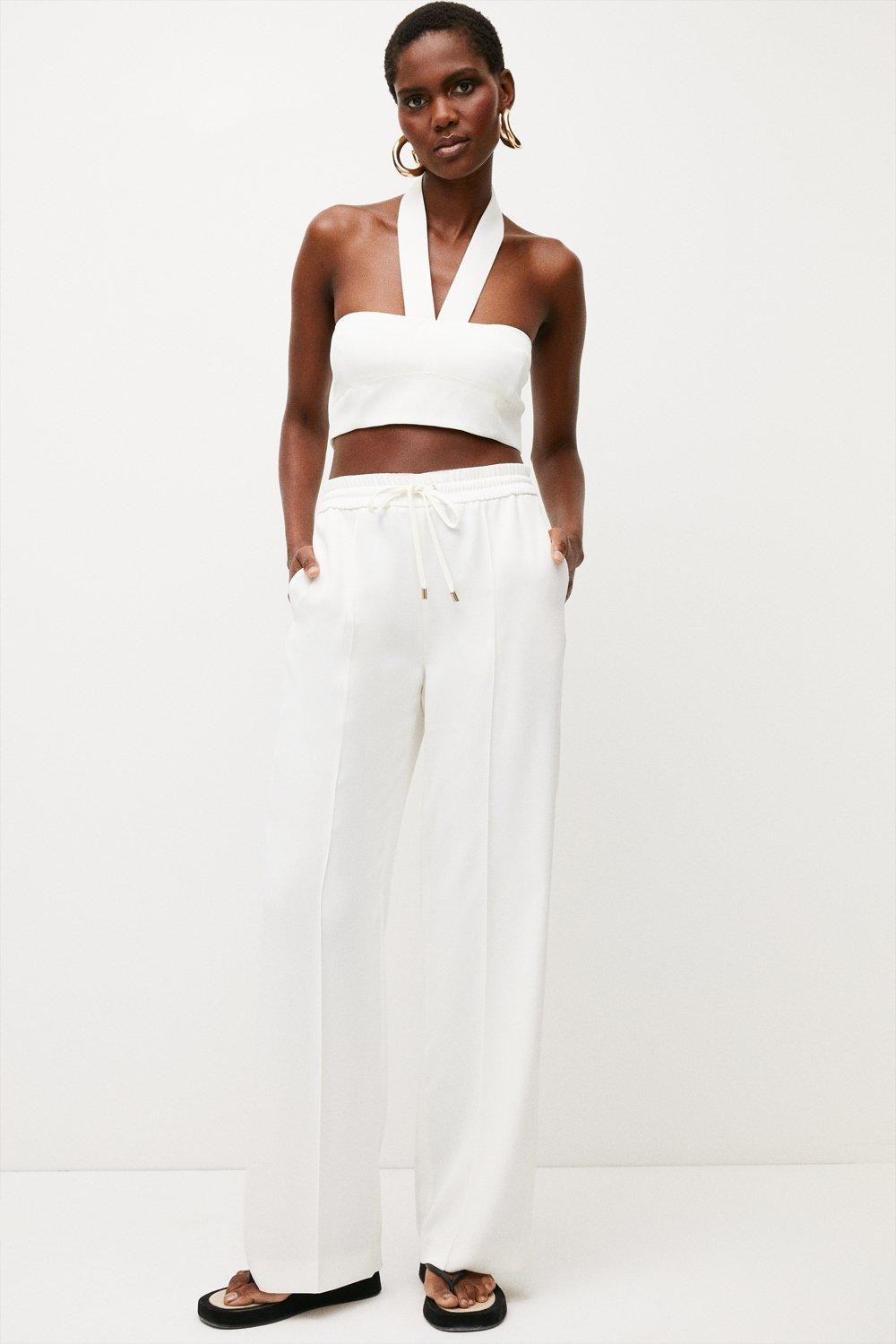 Soft Twill Wide Leg | Karen Millen UK & IE