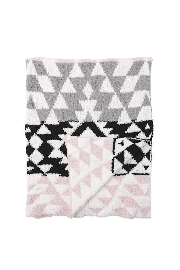 Simplest Idea Southwestern Print Pink/Black Blanket | Pink Lily