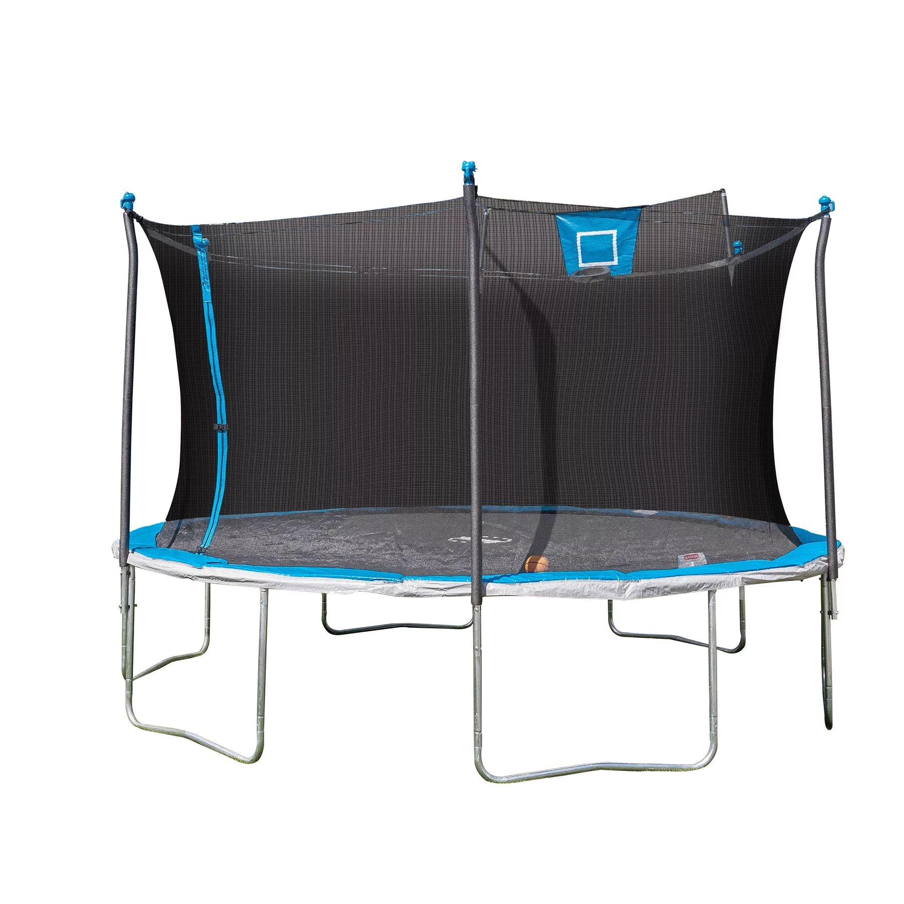 Bounce Pro 14ft Trampoline And Enclosure With Basketball Hoop, Blue | Walmart (US)