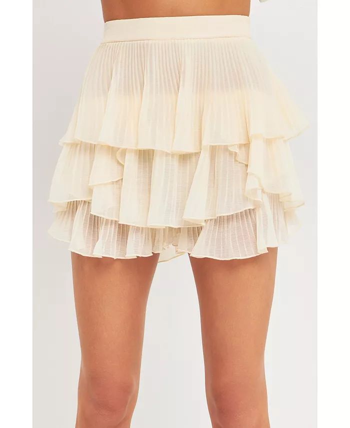 Women's Chiffon Pleated Skort | Macy's