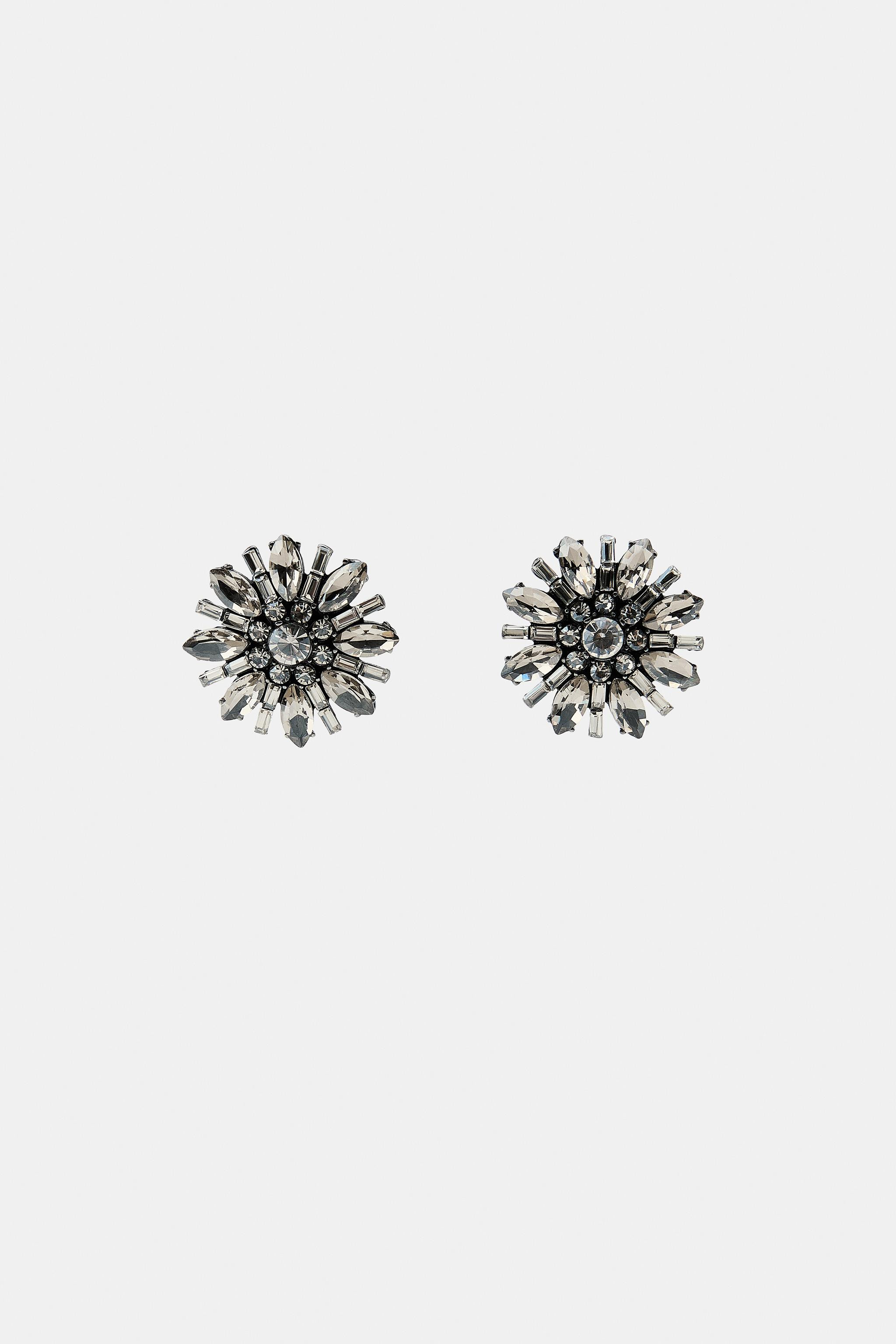 FLORAL JEWEL EARRINGS | Zara US