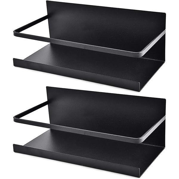 Magnetic Spice Rack, Thipoten Strong Magnetic Shelf with 2 Removable Hooks, Perfect Space Saver for  | Amazon (US)