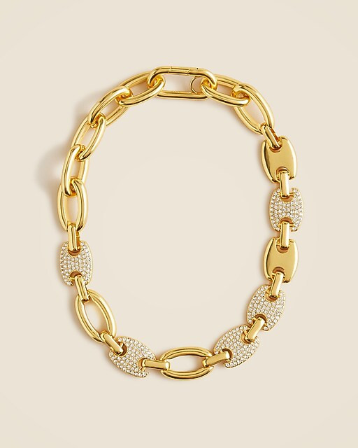 Pavé mixed-link necklace | J. Crew US