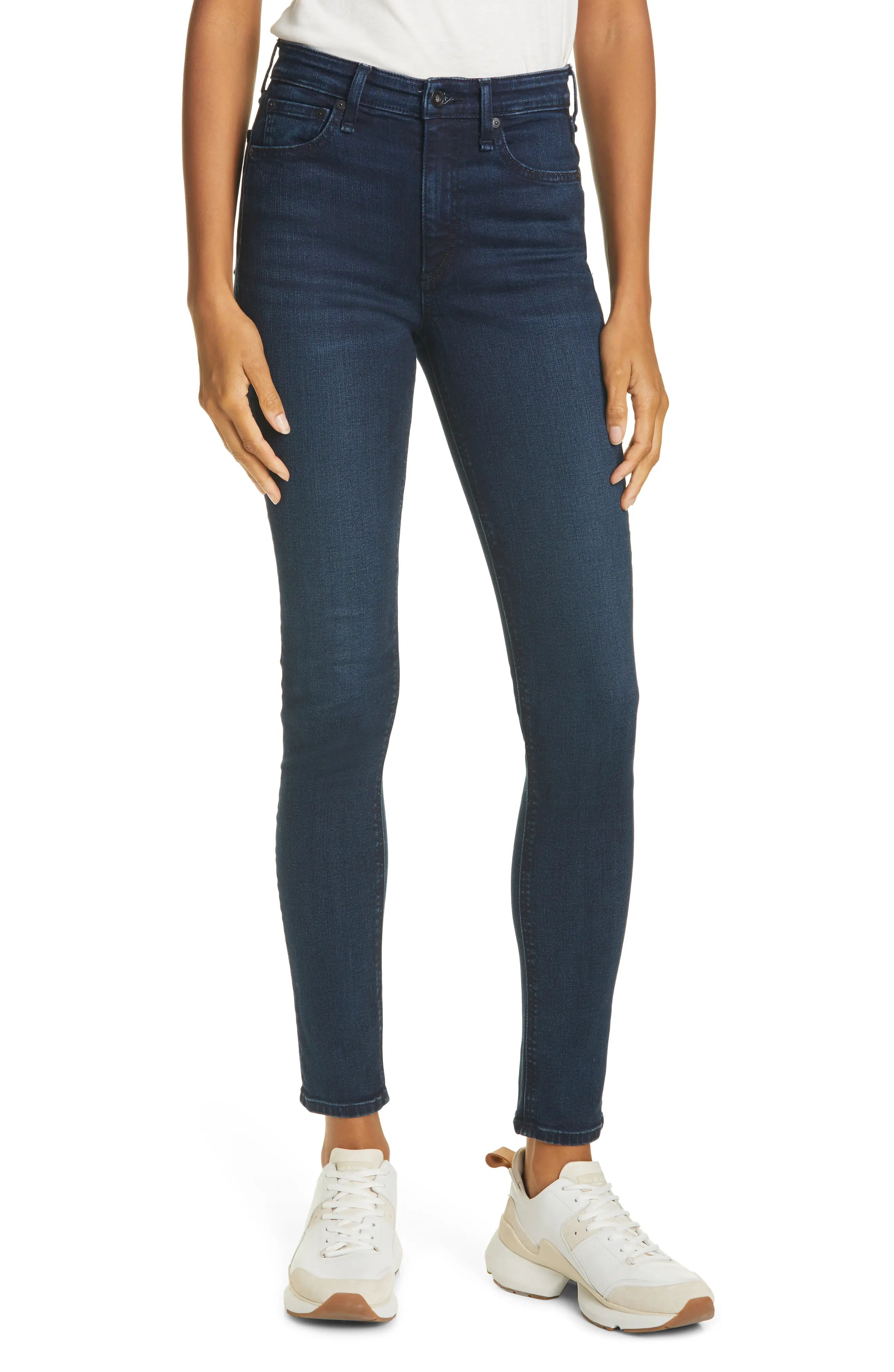 Women's Rag & Bone Nina High Waist Skinny Jeans, Size 28 - Blue | Nordstrom