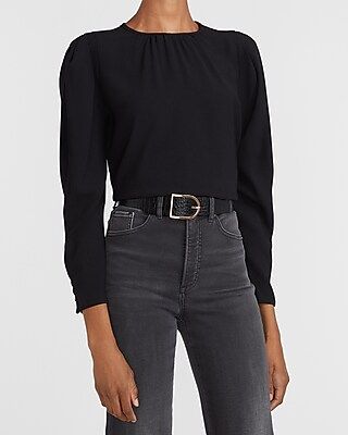Pleated Puff Sleeve Top | Express