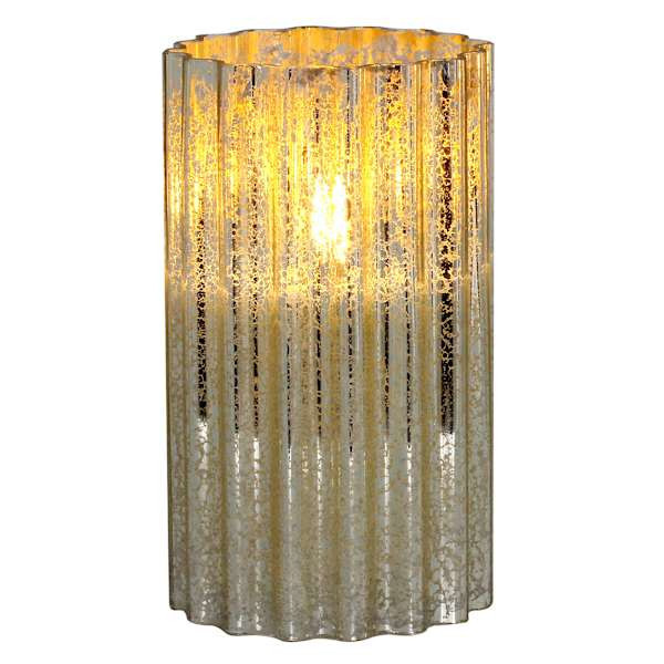 Gold Scallop Led Candle, 6", Metallic, Glass, sold by At Home | At Home