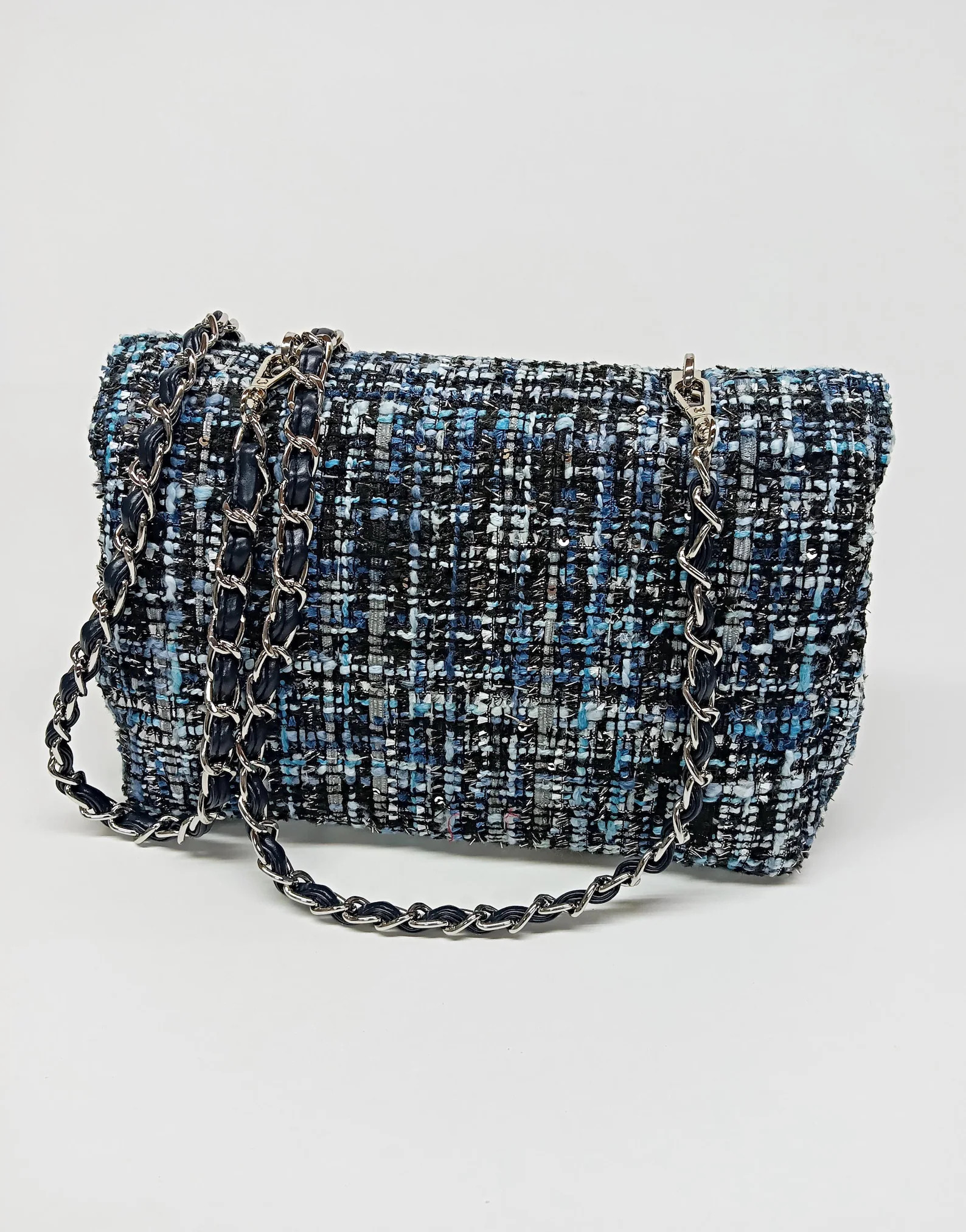 Tweed Leather Bohemian Bag, Diamond Genuine Leather Handbag, Top Handle Flap Bag, Medium Size Cro... | Etsy (US)