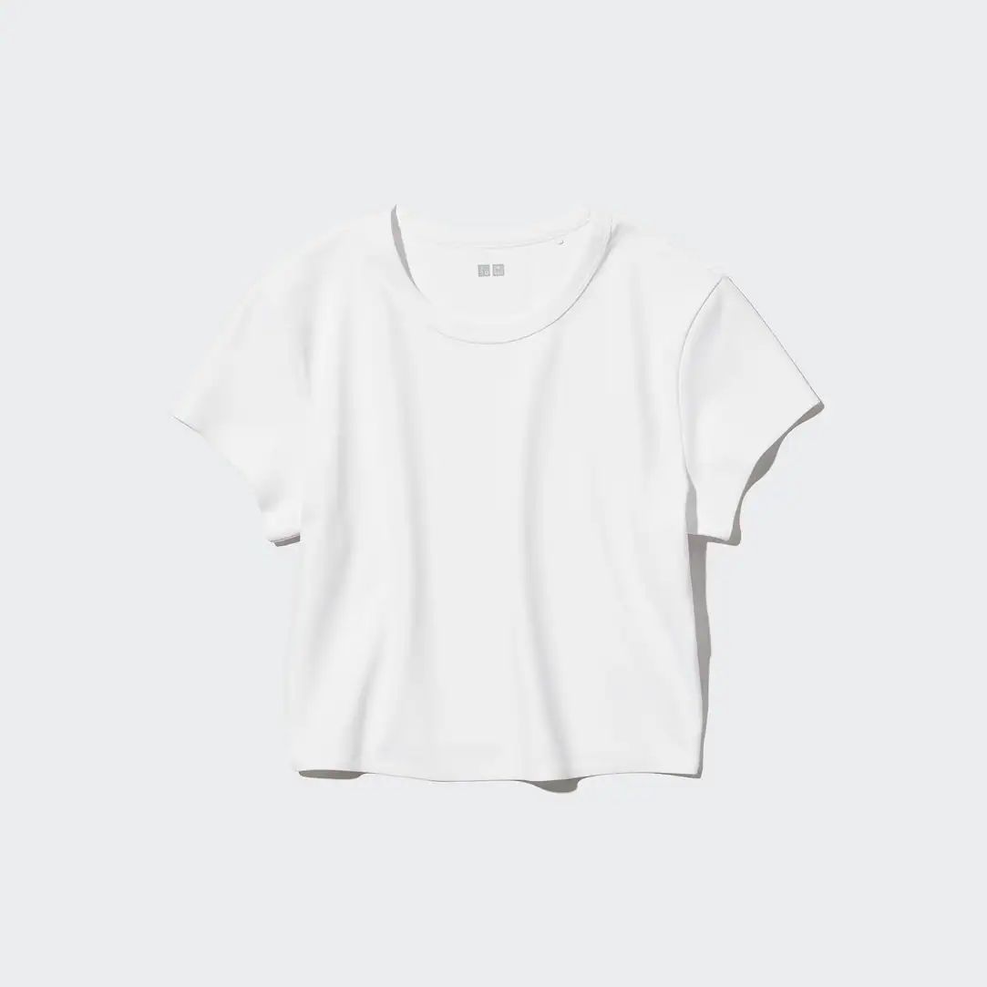 AIRism Extra Soft Cropped Short Sleeved T-Shirt | UNIQLO (UK)