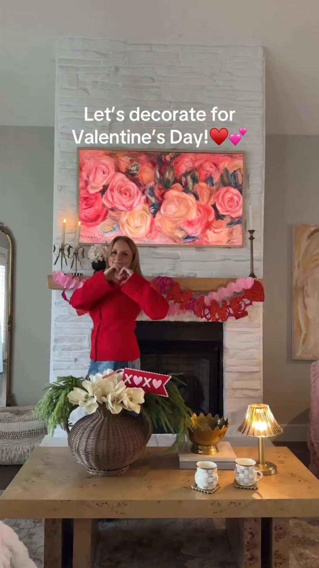 Decorate my mantle with me for Valentine’s Day!!♥️💕 Comment LOVE below to receive details above! Use codeSARAH10 for 10% off! @mymindseyeinc // I love how it turned out. The kids were all excited too! https://liketk.it/5NM4t 💌