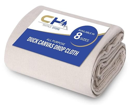 Canvas Painters Drop Cloth (Size 4 x 12 Feet - Pack of 1) - Pure Cotton Paint Drop Cloth for Painting, Curtains, Furniture & Floor Protection - All Purpose Thick Canvas tarp with Double Stitched Edges | Amazon (US)