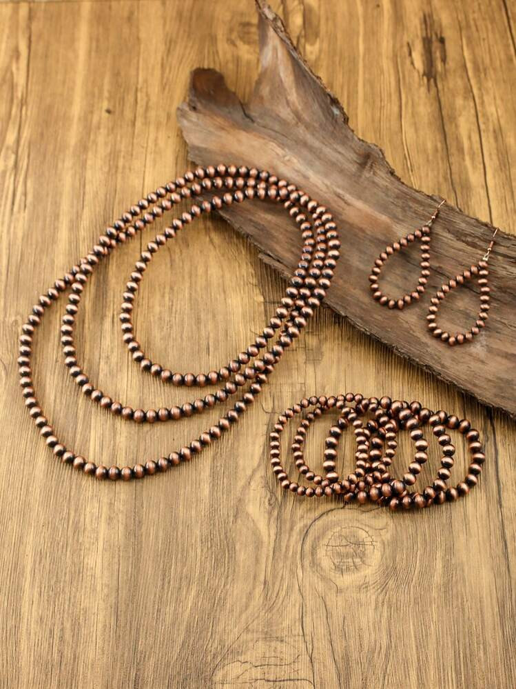 1set Of Women's Western Country Style Pearl Jewelry Set, Bohemian Jewelry, Including 1 Long Neckl... | SHEIN