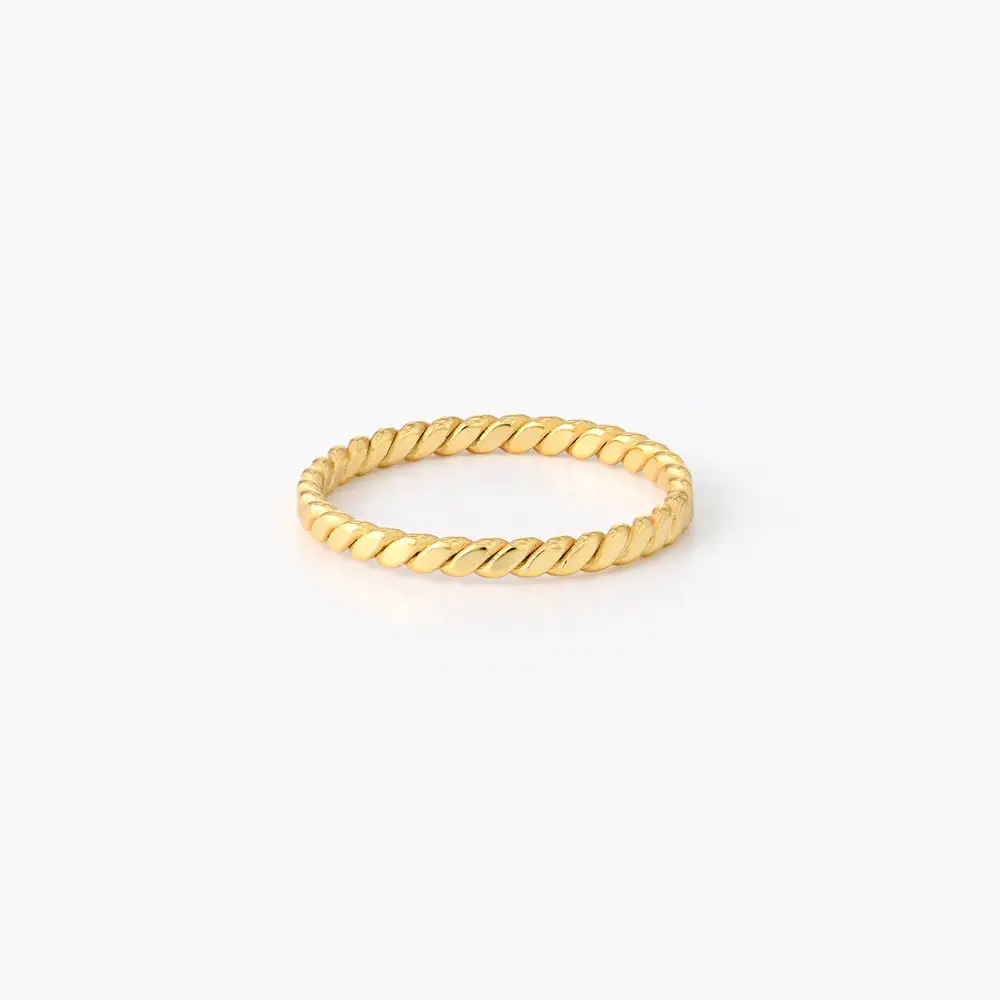 Braided Stackable Ring Band - Gold Plated | Oak & Luna (US)