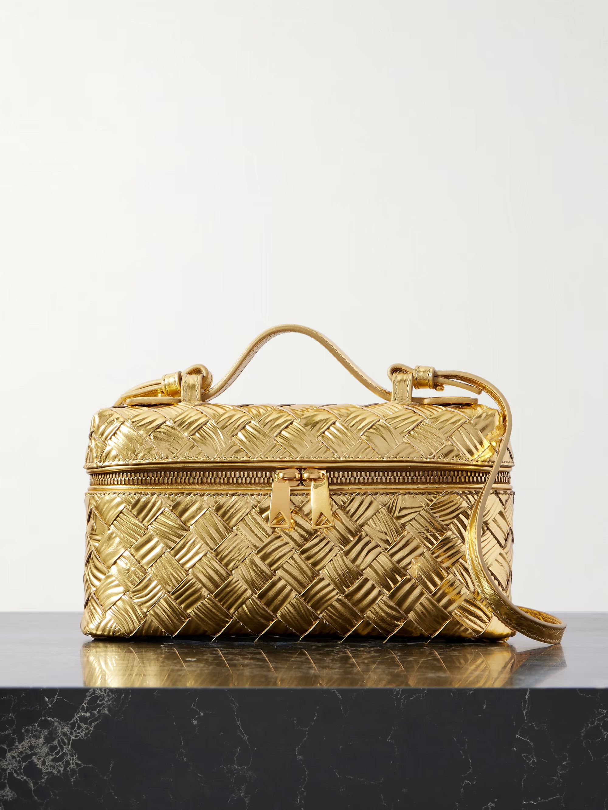 Intrecciato metallic leather shoulder bag | NET-A-PORTER (UK & EU)