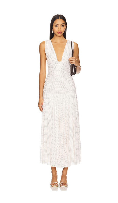 MORE TO COME Haydee Maxi Dress in White Polka Dot. Size M | Revolve Clothing (Global)