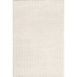 Dorene Contemporary High-Low Striped Wool Ivory 8 ft. x 10 ft. Area Rug | The Home Depot