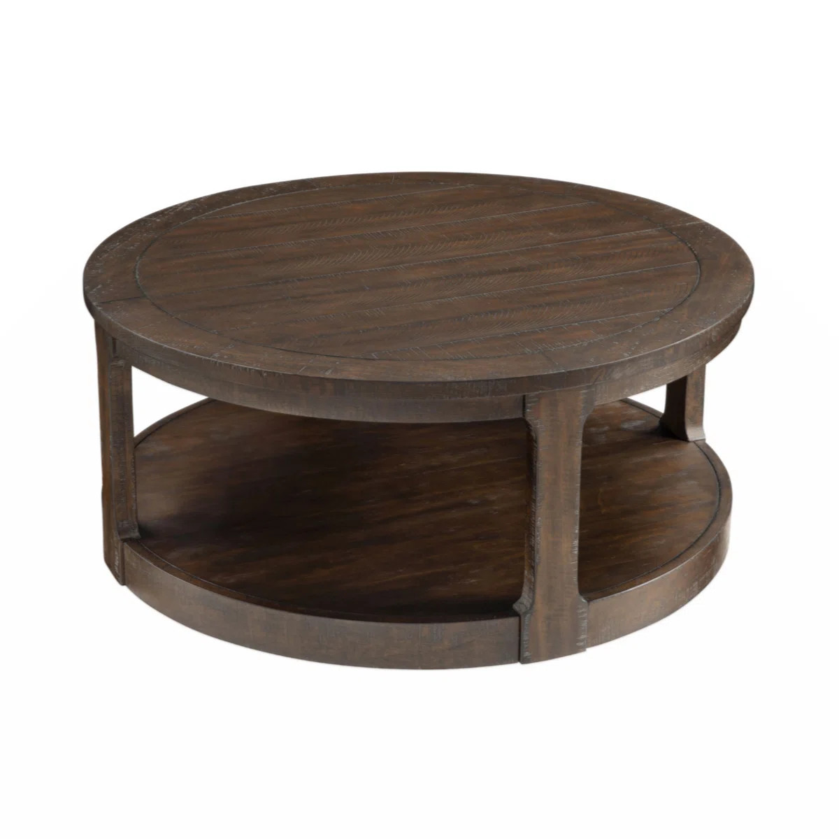 40Inch Large Curved 2 Tier Traditional Round Circle Wooden Centre Coffee Table,Rounded Wooden Tab... | Wayfair North America