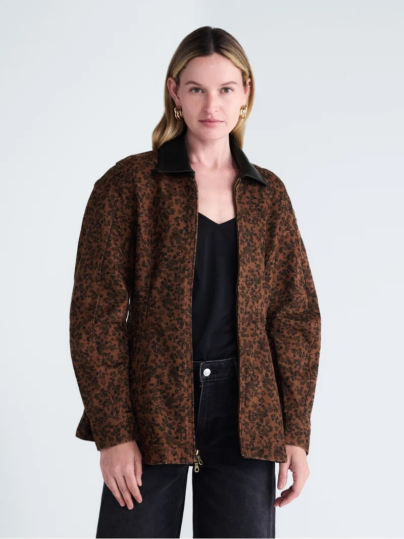 Scoop Women's and Women's Plus Denim Peplum Jacket, Sizes XS-4X | Walmart (US)