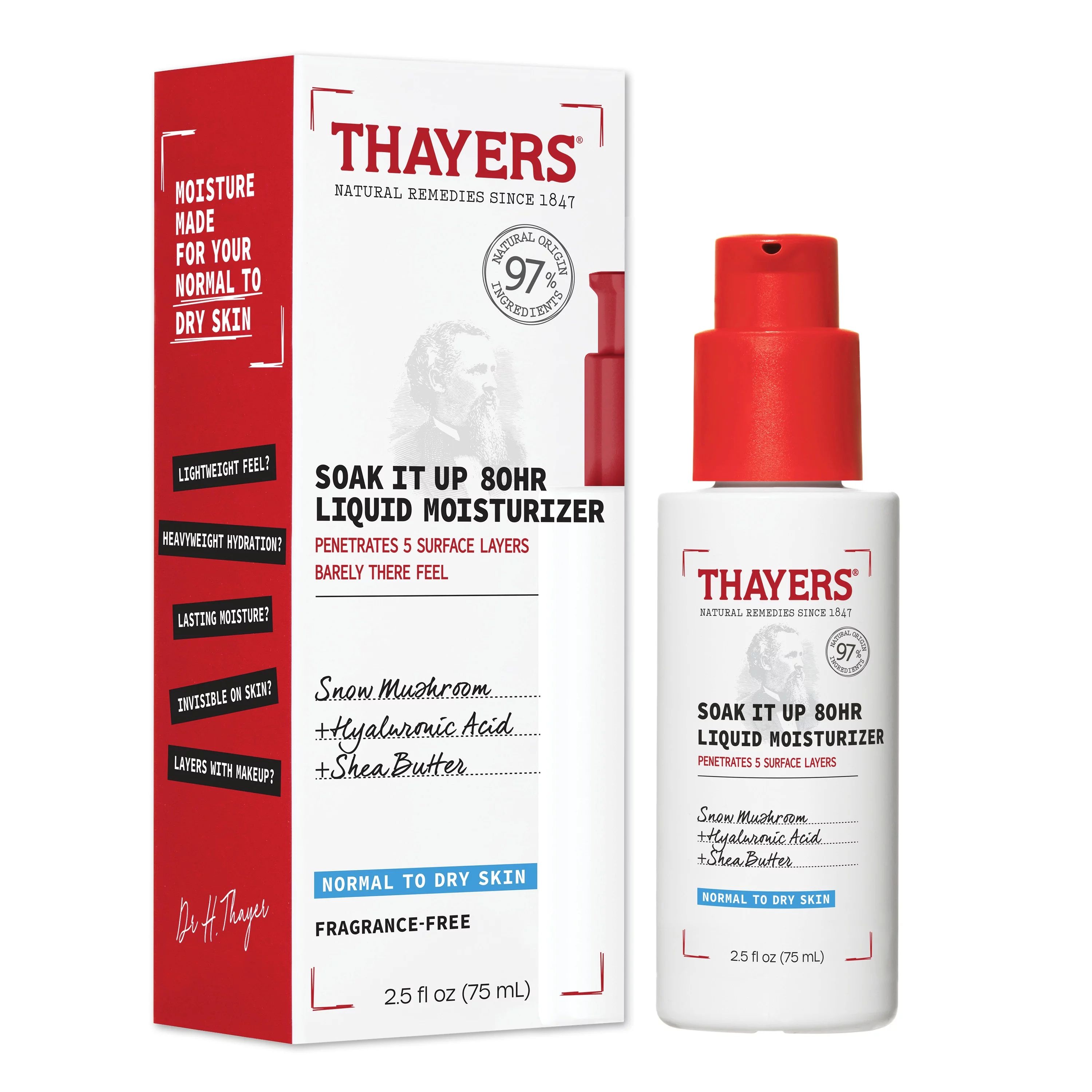 Thayers Soak It Up 80HR Liquid Facial Moisturizer, 2.5 fl oz | Walmart (US)