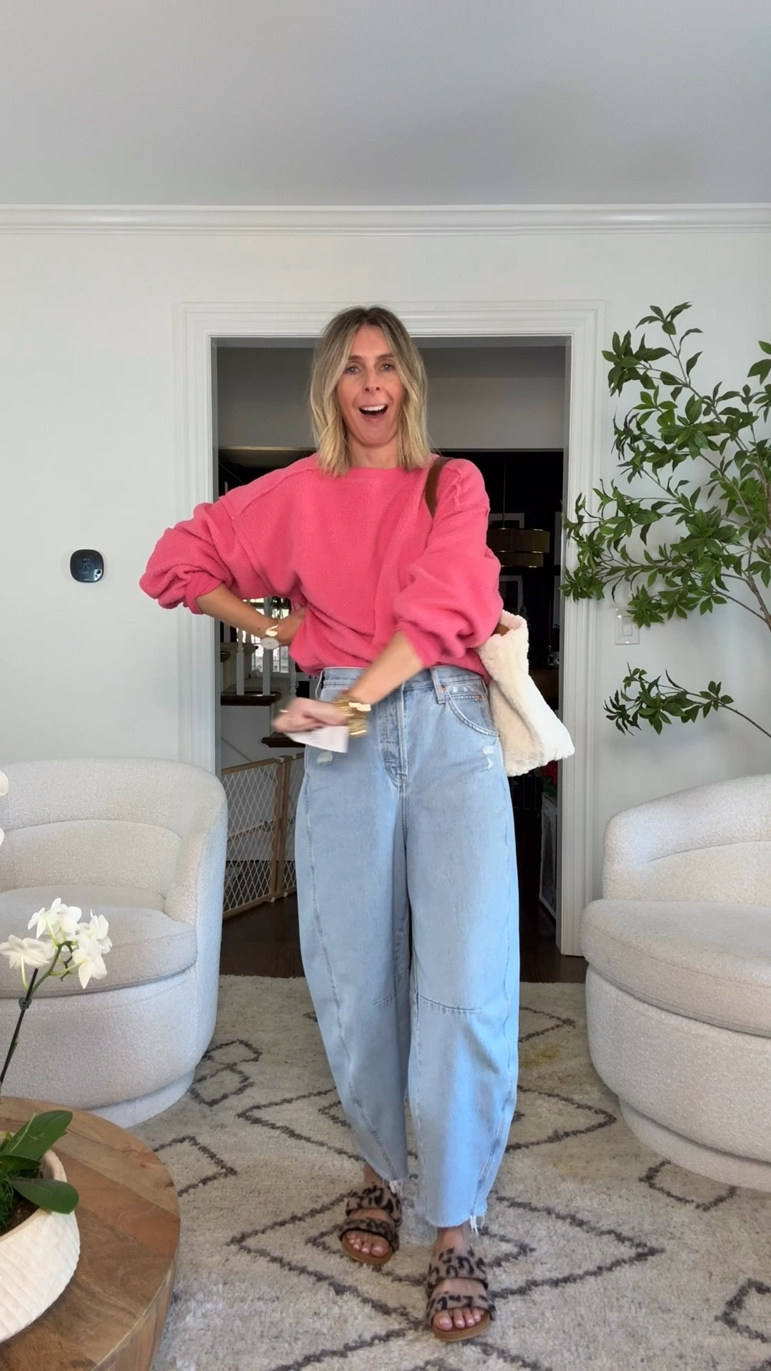 lil’ walmart haul, with a side of target (and a musical debut from my bracelets! 🫠)

FLEECE SWEATSHIRT -  large
i sized UP for an oversized fit. that’s my trick for making inexpensive pieces feel more luxe! wear with jeans, joggers, or throw over gym leggings! available in pink, white, blue and brown! 

SHERPA REVERSIBLE TOTE
two bags in one. from the new alpine hotel collection at target. obsessed much?! 👌 

BARREL JEANS - size 4
shared before, will share again! couldn’t love them more. high waisted. super comfy. i also have them in pink! 

FAUX FUR HOODIED JACKET - medium
softest jacket. the hood adds a little edge to the standard fur faux furs we keep seeing. wear for day or night, annnnnnd, the neutral color means you can throw on with anything! 


#LTKmomlife #LTKOver40 #LTKFindsUnder50