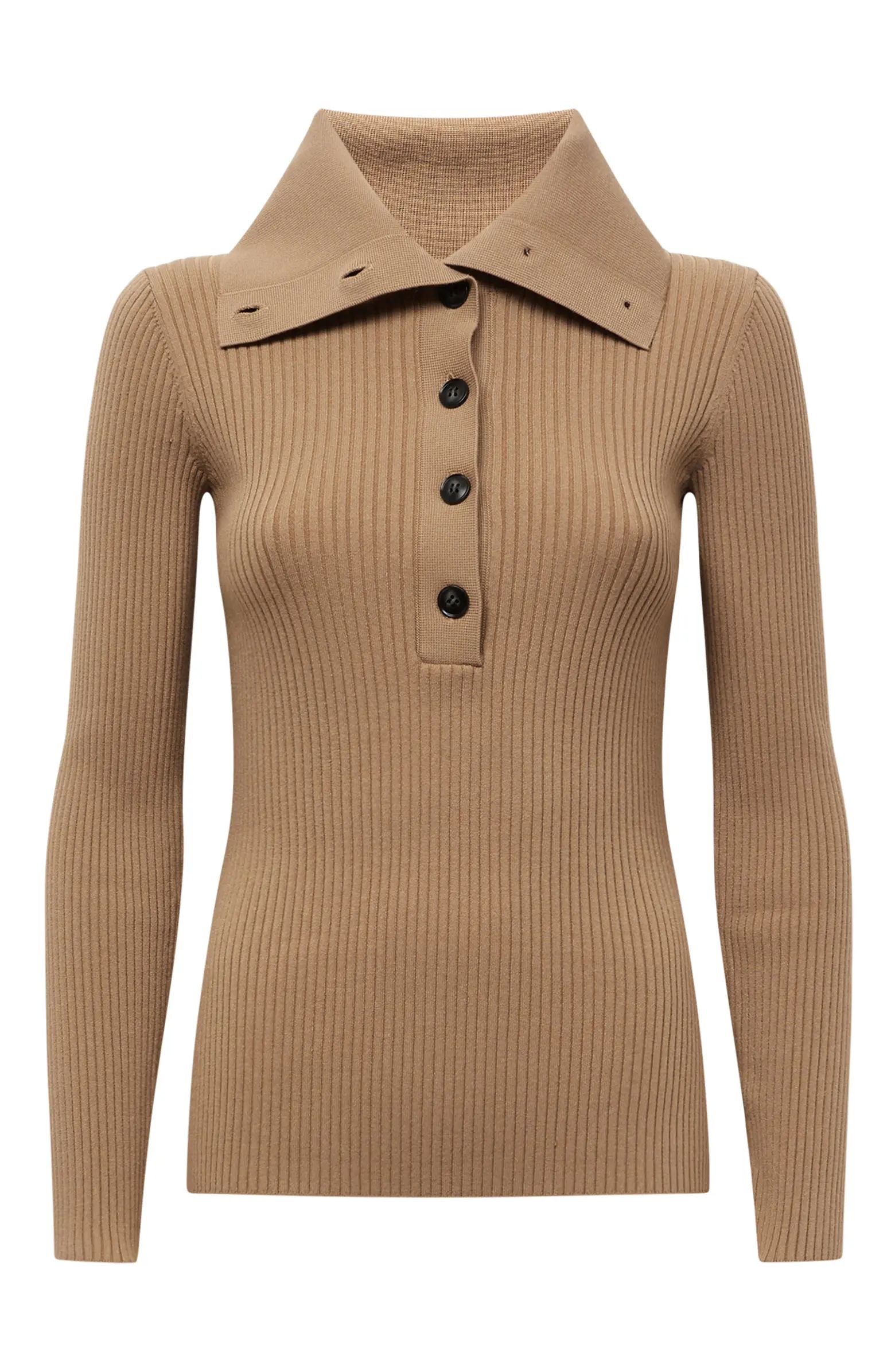 Reiss Maia Rib Polo Sweater | Nordstrom | Nordstrom
