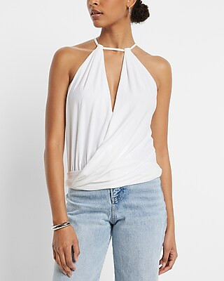 Surplice Cutout Halter Cami | Express
