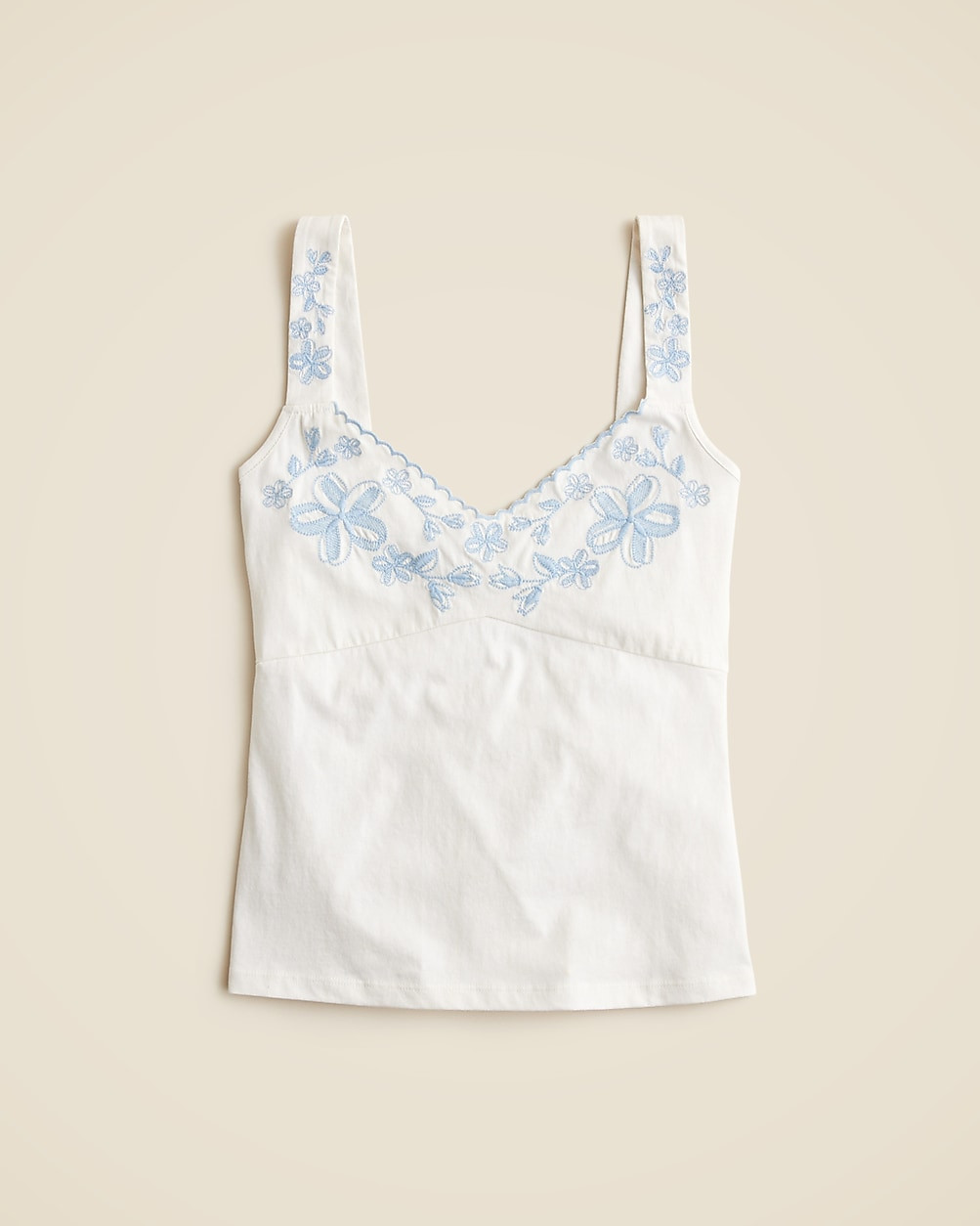 Embroidered tank top in broken-in jersey | J. Crew US