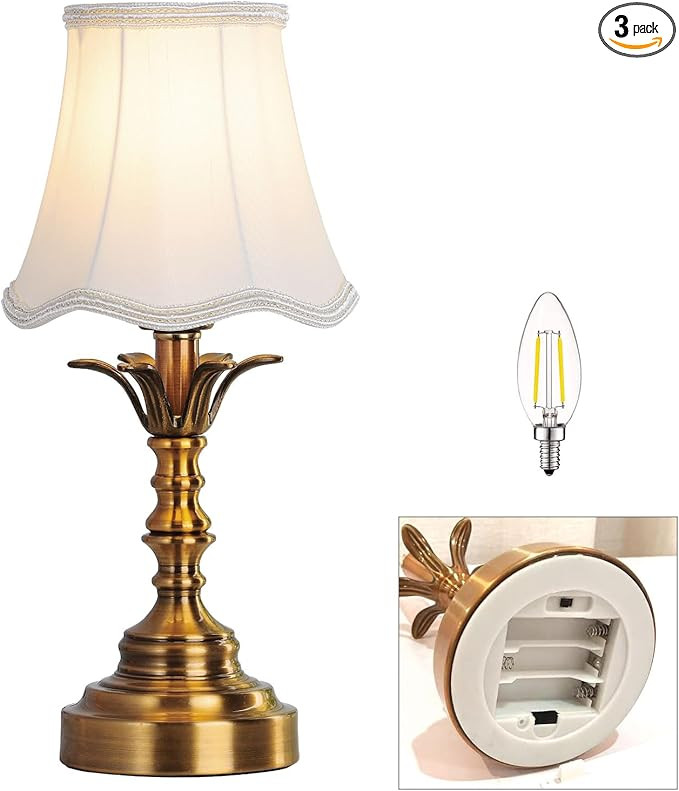 Small Mini Vintage Table Lamps Cordless，Entry Way Table Home Decor Wireless Tabletop Desk LED L... | Amazon (US)
