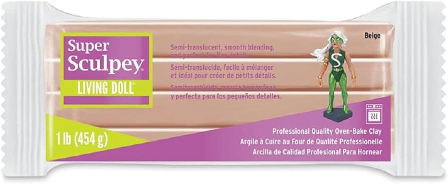 Super Sculpey Living Doll Beige, Premium, Non Toxic, Soft, Sculpting Modeling Polymer, Oven Bake ... | Amazon (US)
