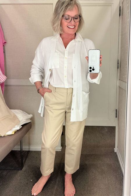 This easy outfit from Loft is perfect for all summer activities and everything is currently 30% off. The Riviera slim pant is a more elevated chino, comes in regular, petite and tall sizes, and comes in ten different colors. I paired the pants with the Relaxed Everyday shirt (comes in regular and petite sizes) and topped it off with the perfect summer cardigan. All items are TTS and each is under $50.

#LTKunder50 #LTKworkwear #LTKstyletip
