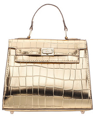 Nina Mini Croco Embossed Magnetic Snap Satchel Bag - Macy's | Macy's