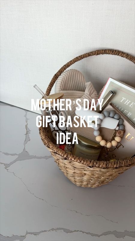 Mother’s Day gift basket idea for every mother. Cute gift idea for mom featuring the summer I turned pretty book, you got this devotional, pottery barn kids natural wicker basket, glass tumbler cool mom club in my mom era, electric lighter beige neutral charger, gift card keychain, cloud slippers neutral aesthetic, Lindt chocolate assortment 

#LTKfamily #LTKGiftGuide #LTKkids